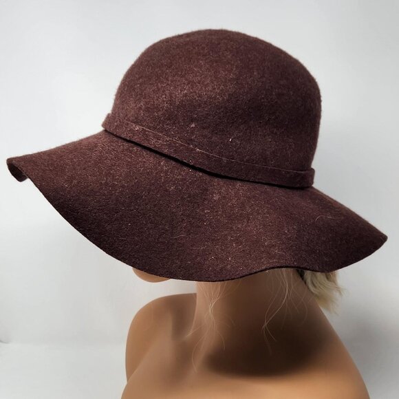 Vintage Style Womens Wool Felt Floppy Hat Flower Accent, Bucket Hat, Cloche Boho - Picture 2 of 6